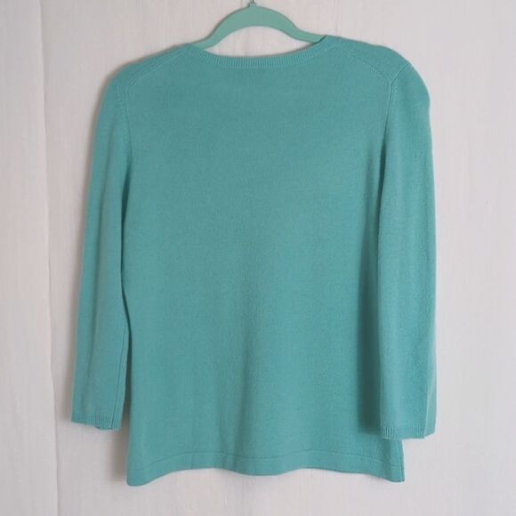 Geneva Cashmere Sweater Size L Aqua - Picture 4 of 4